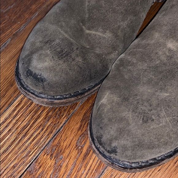 Rag and Bone distressed taupe Suede Moto Bootie - Picture 3 of 5